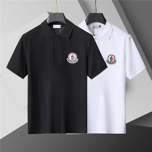Moncler Pixel Logo Cotton Piquet Polo Shirt