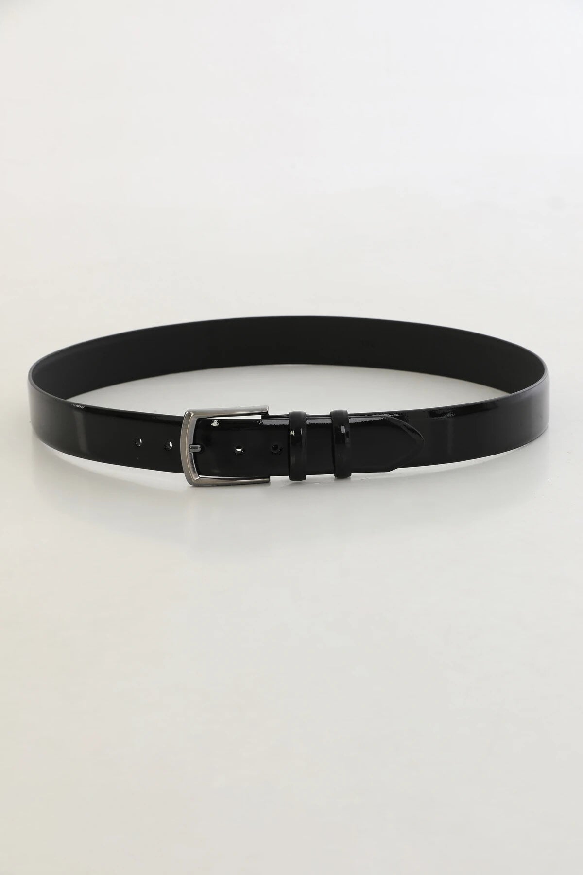 Black Genuine Patent Leather Belt