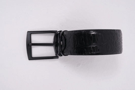 Black Crocodile Patterned Genuine Leather Belt