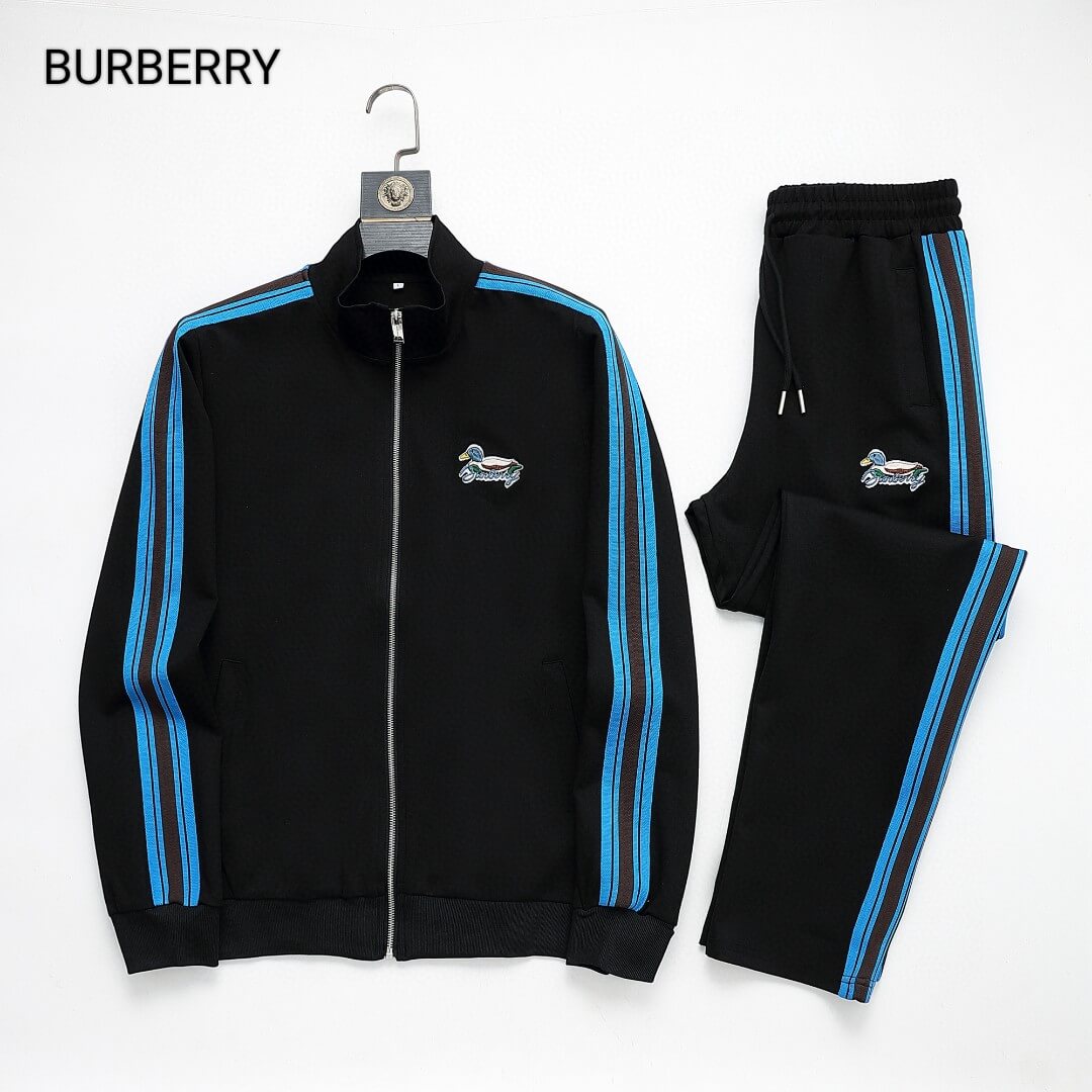 ミニチュアダックburberry Burberry Duck Logo Striped Side Band Technical Tracksuit Black