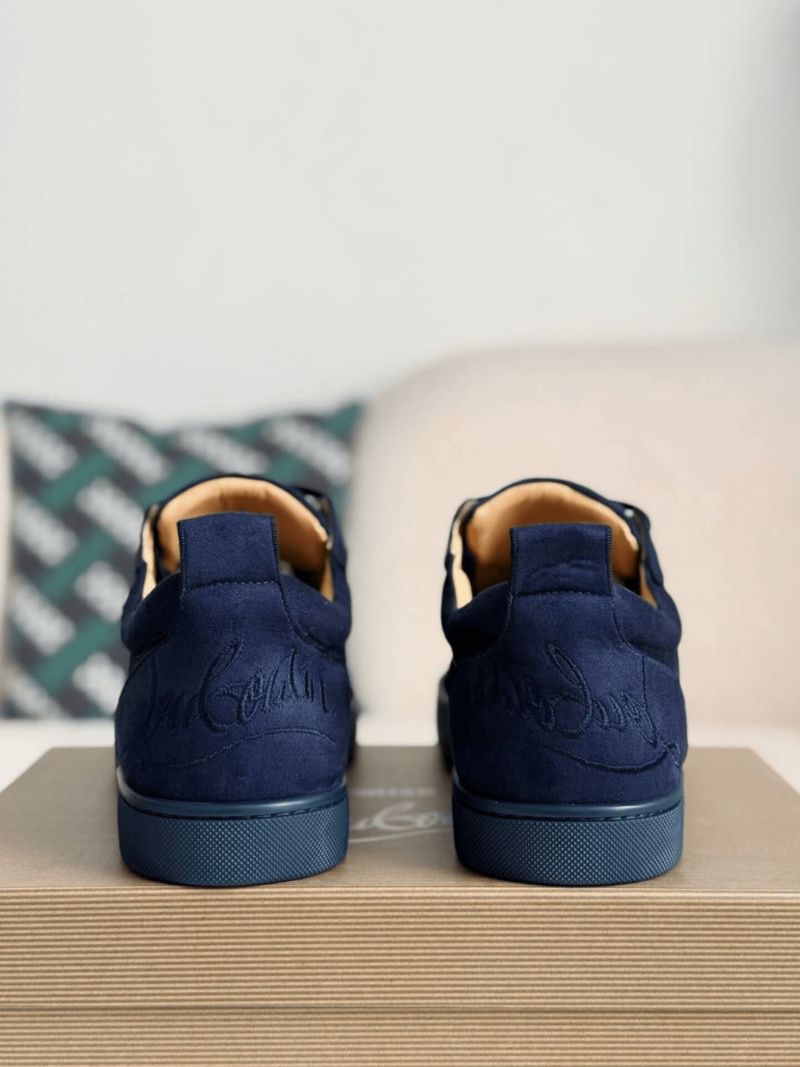 Christian Louboutin Louis Junior Sneaker – Navy Blue Suede