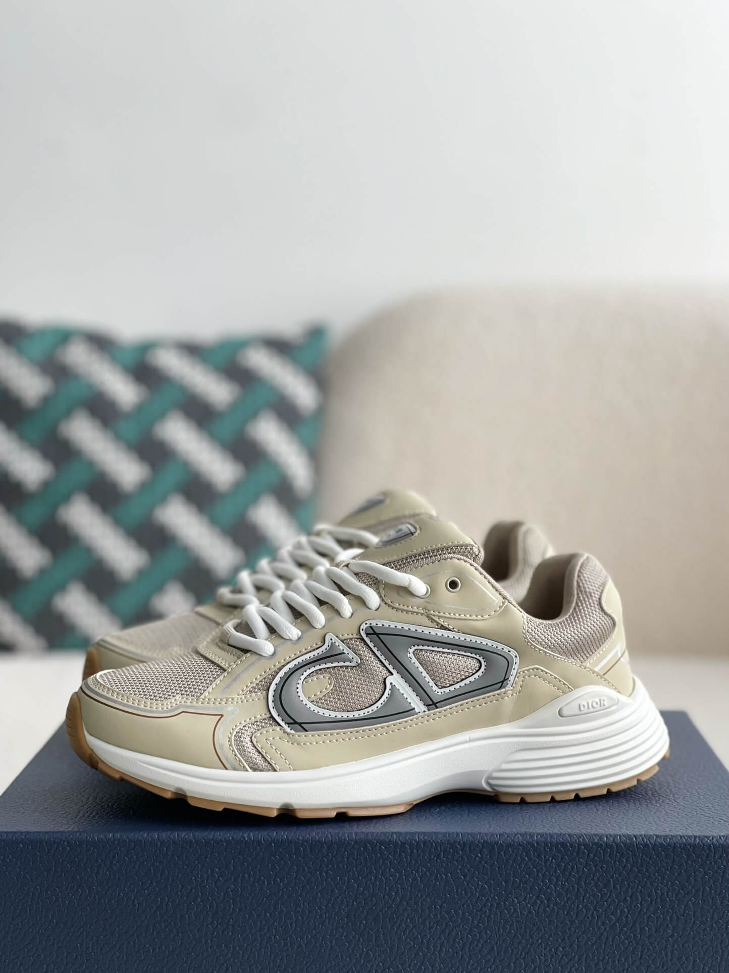 dior レモン Dior B30 Low-Top Sneaker Cream Beige Technical Mesh and Smooth