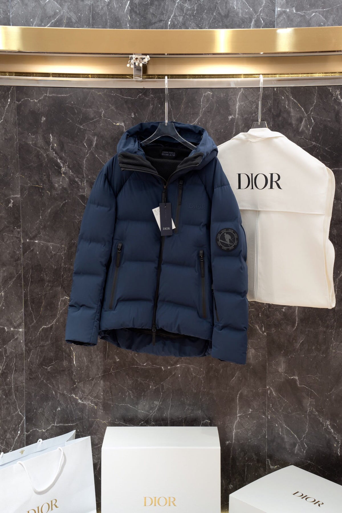 Dior Men's Mizusawa Navy Down Puffer Jacket - Ski Capsule Hooded Coat