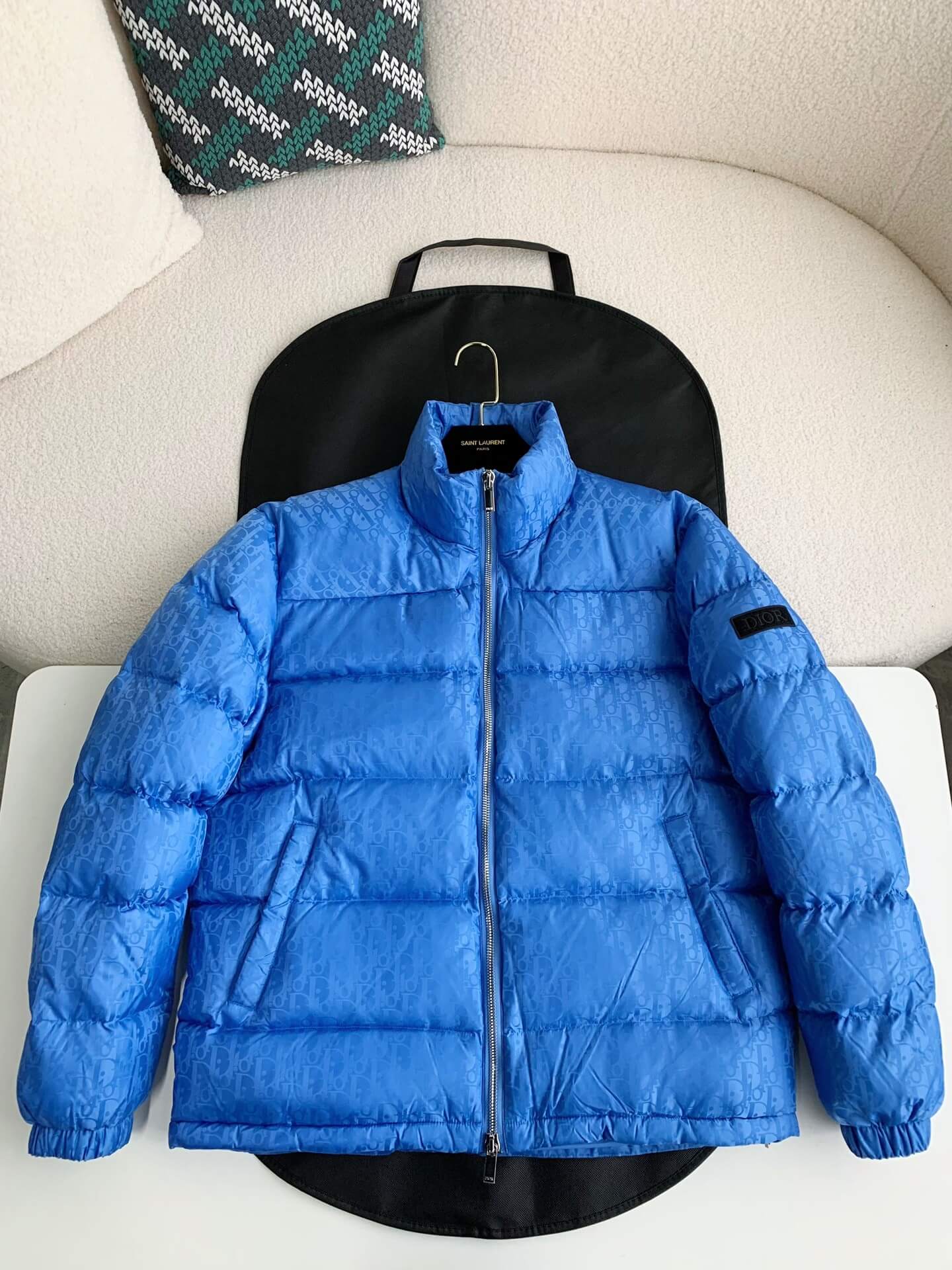 Dior Oblique Down Jacket Blue Hollo Shoe