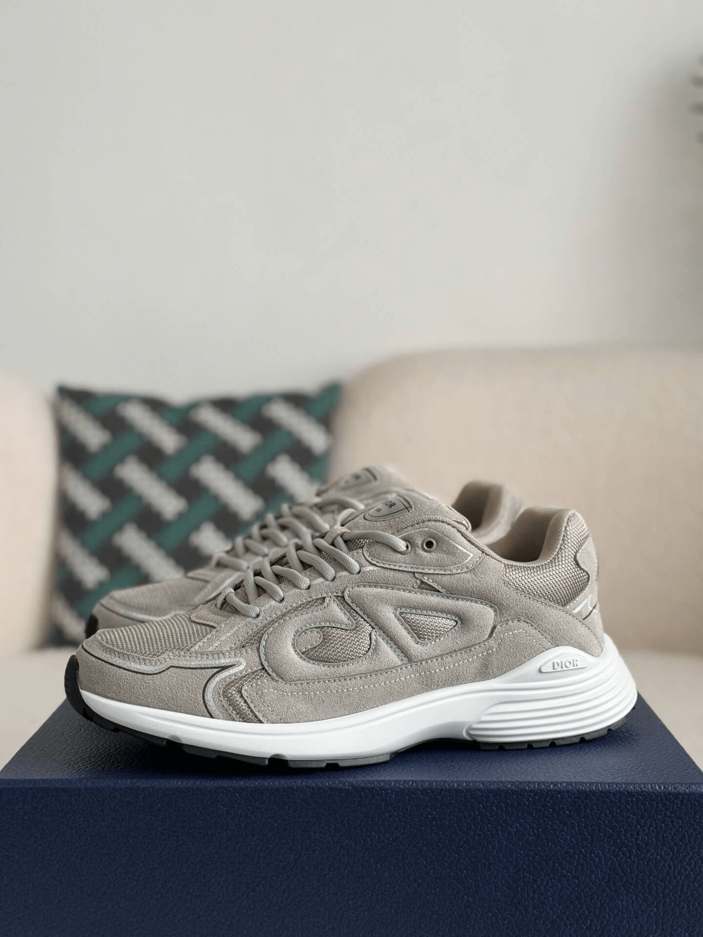 Dior B30 Low-Top Sneaker Beige Suede and Technical Mesh with White 