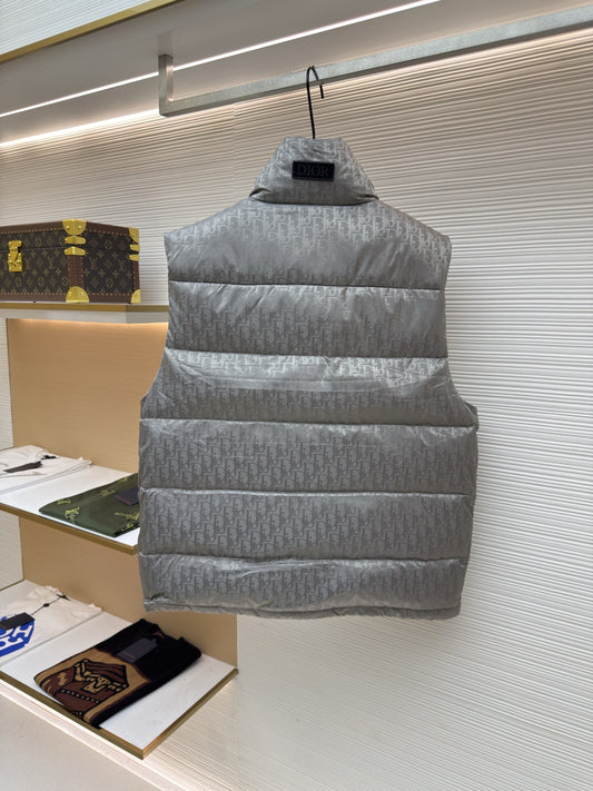 Dior Oblique Grey Technical Jacquard Down Vest