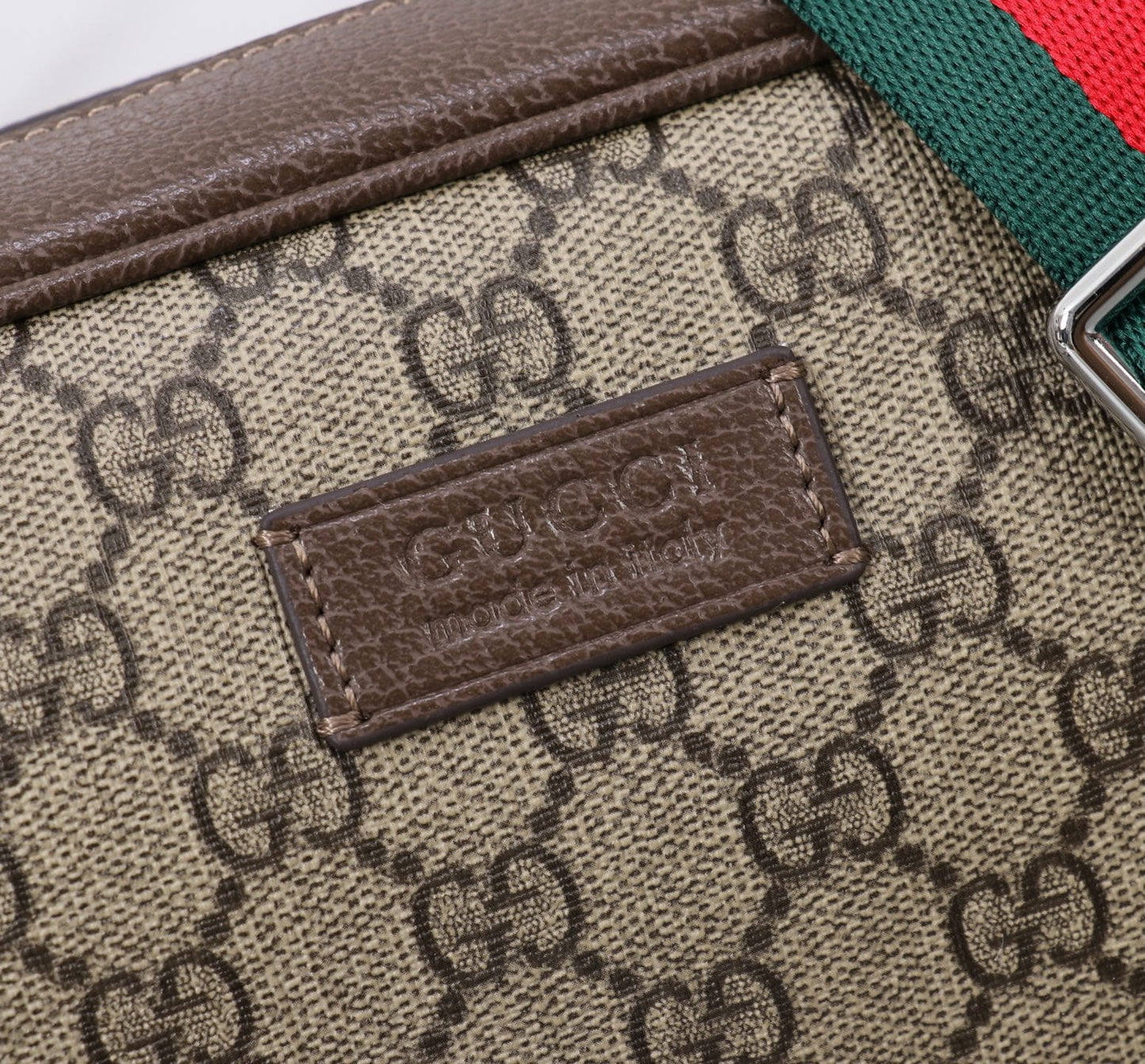 Gucci Ophidia Small Crossbody Bag - Beige and Ebony GG Supreme Canvas