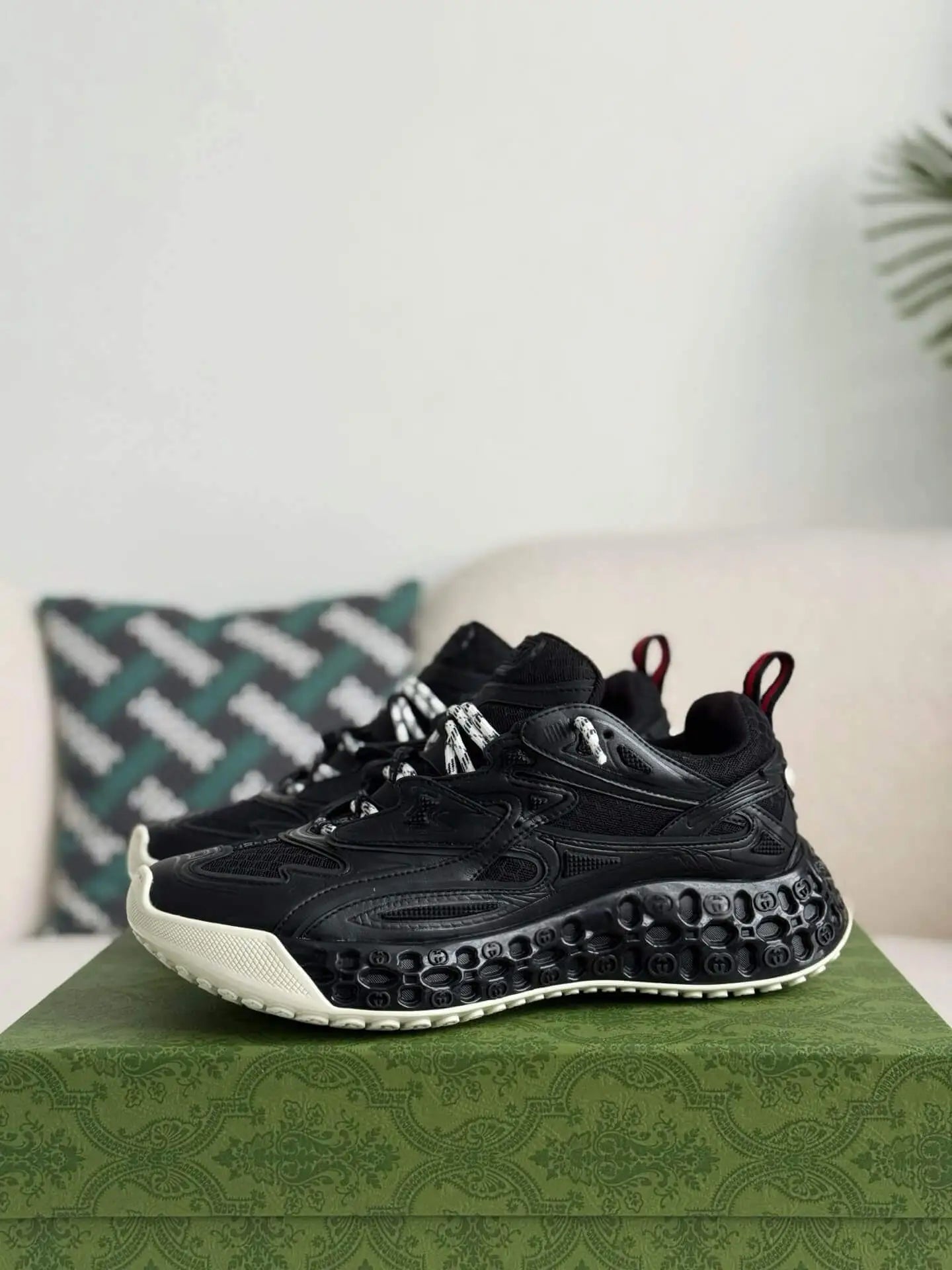 Gucci Run Sneaker – Black Technical Mesh & Rubber – HolloShoe