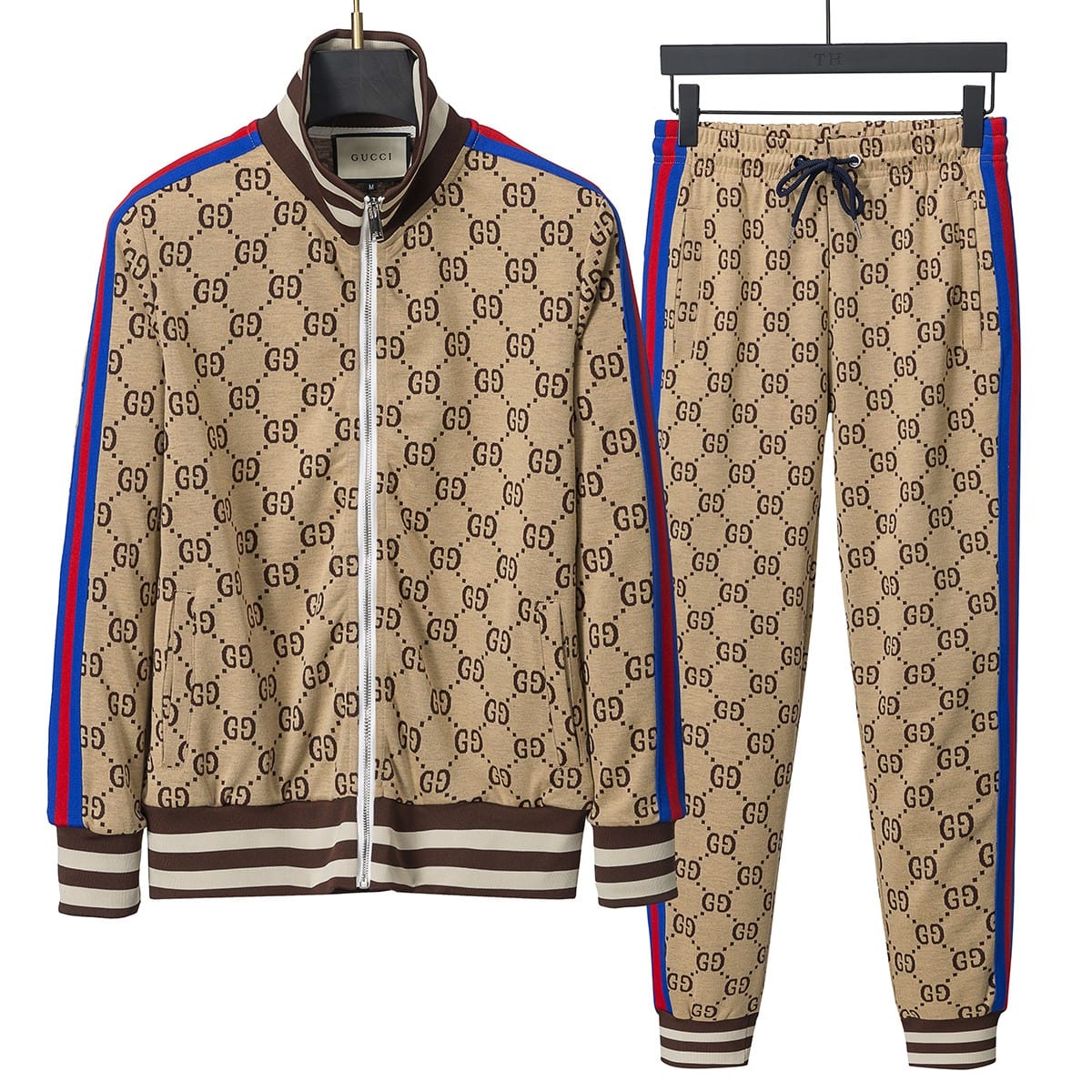 Gucci GG Supreme Canvas Beige Tracksuit Hollo Shoe