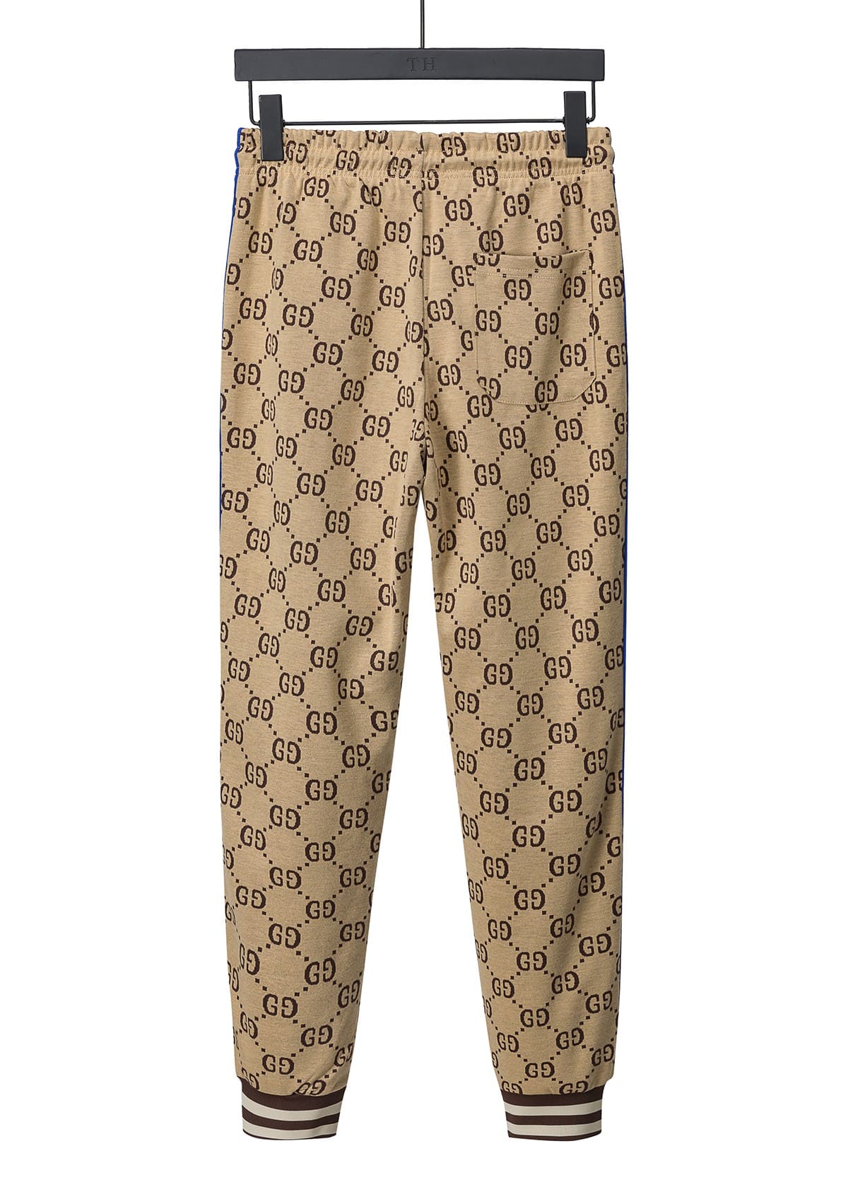 Gucci GG Supreme Logo Jacquard Tracksuit Beige Zip-Up Jacket and Jogger Pants Set with Web Stripe