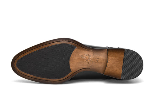 Handmade Black Cap-Toe Leather Derby Brogues - Versatile Formal Shoes