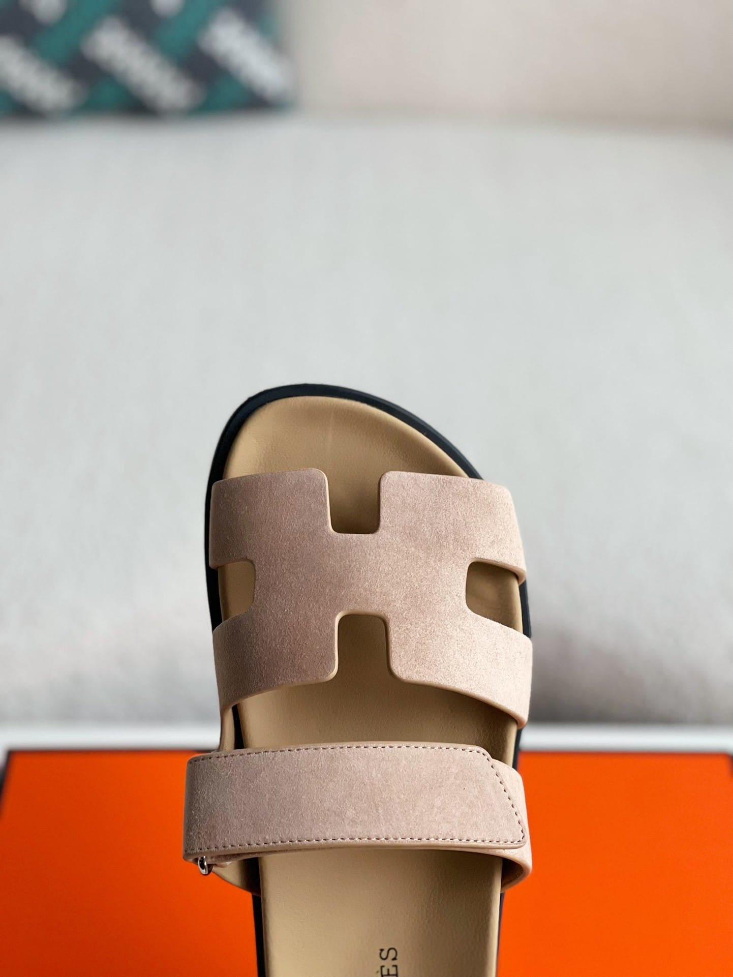 Hermès Beige Suede Chypre Sandals