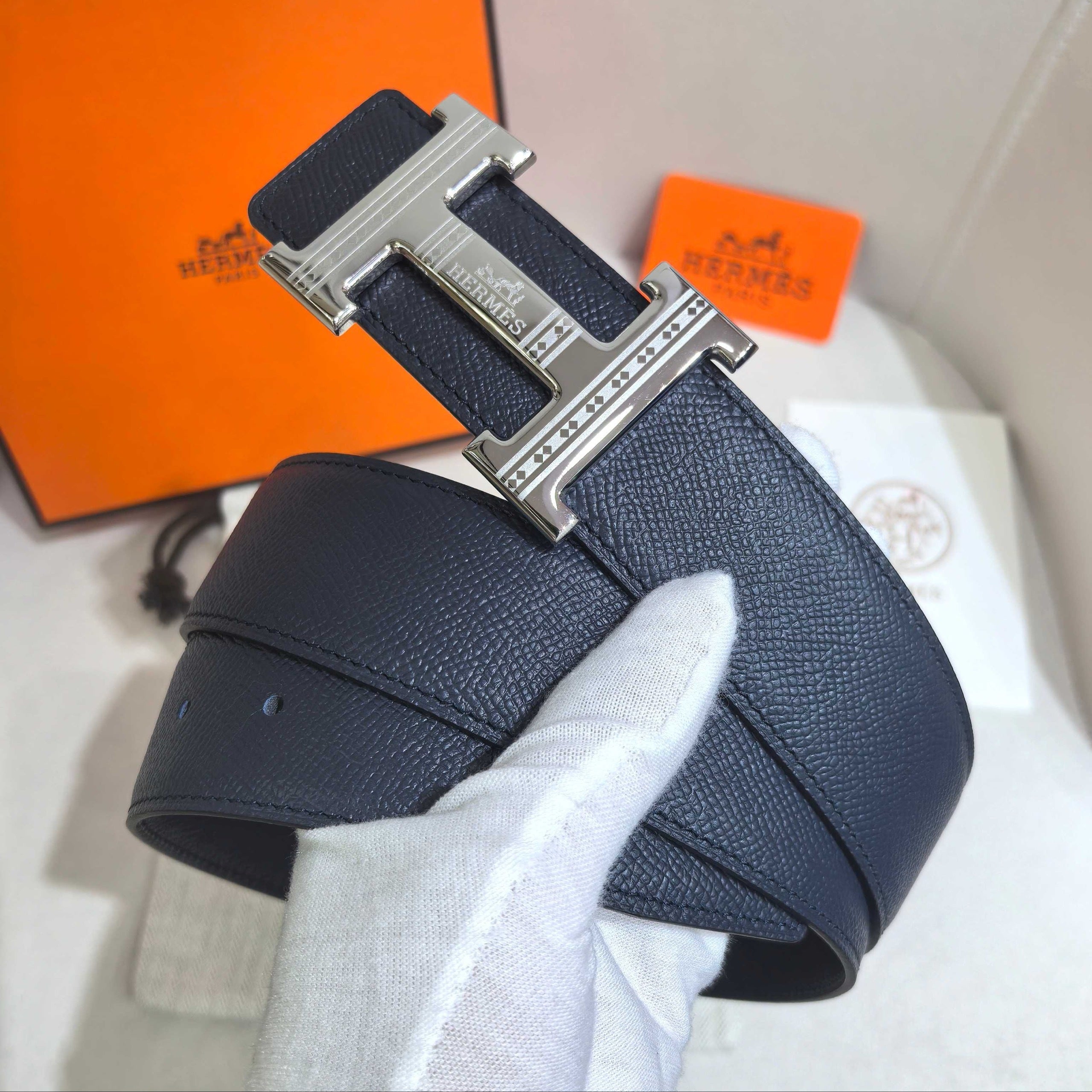 Leather Belt with Double H Buckles Belt With H Buckle Double H Belt With Snaps Double-H Boots main image 3