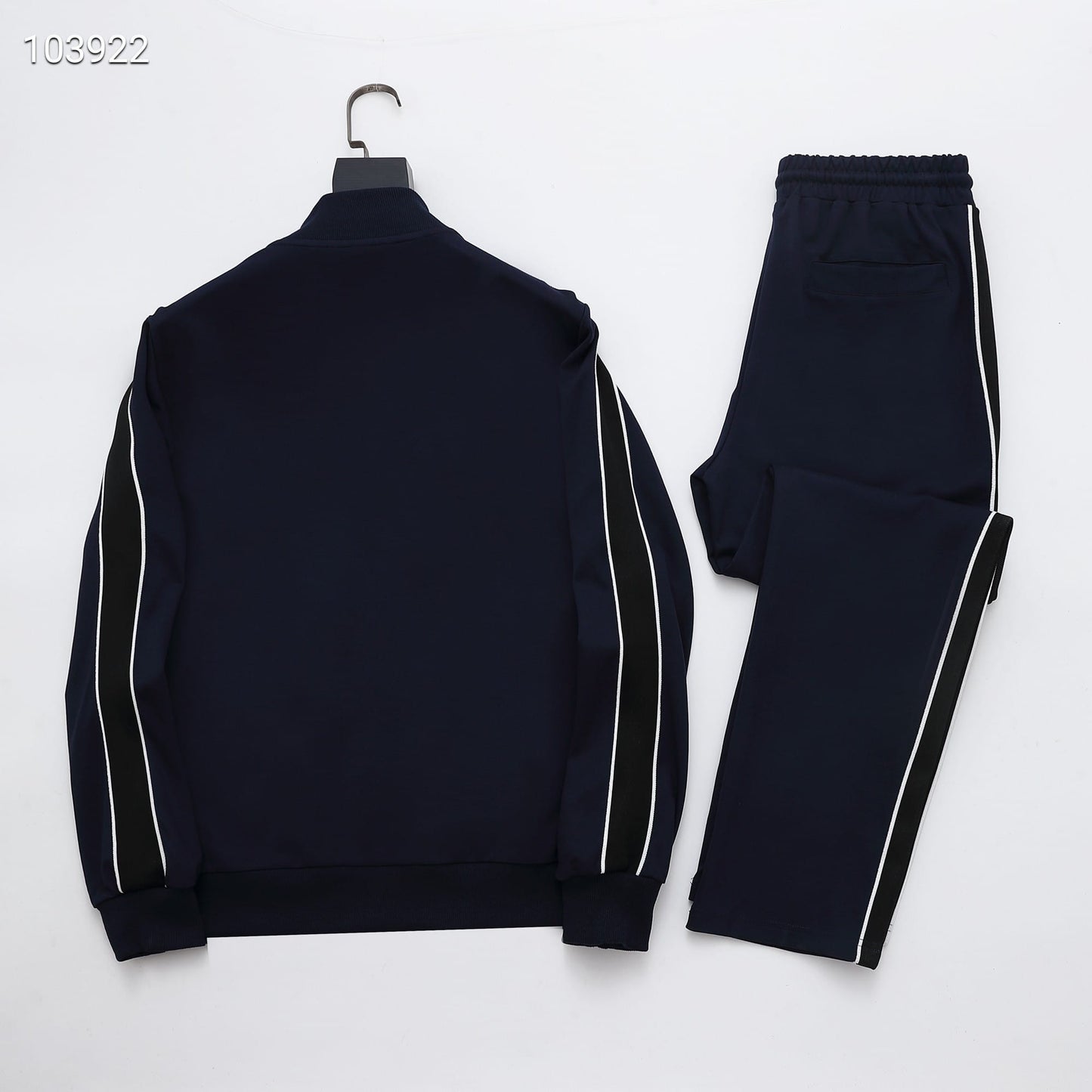 Loewe Anagram Tracksuit Set - Navy Blue Technical Knit Zip Jacket & Pants