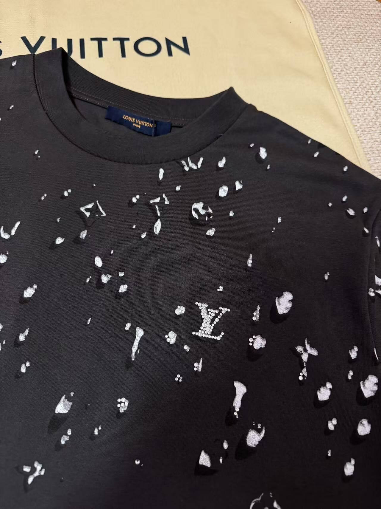 Louis Vuitton LV Charcoal Monogram Bleached Effect Graphic T-Shirt