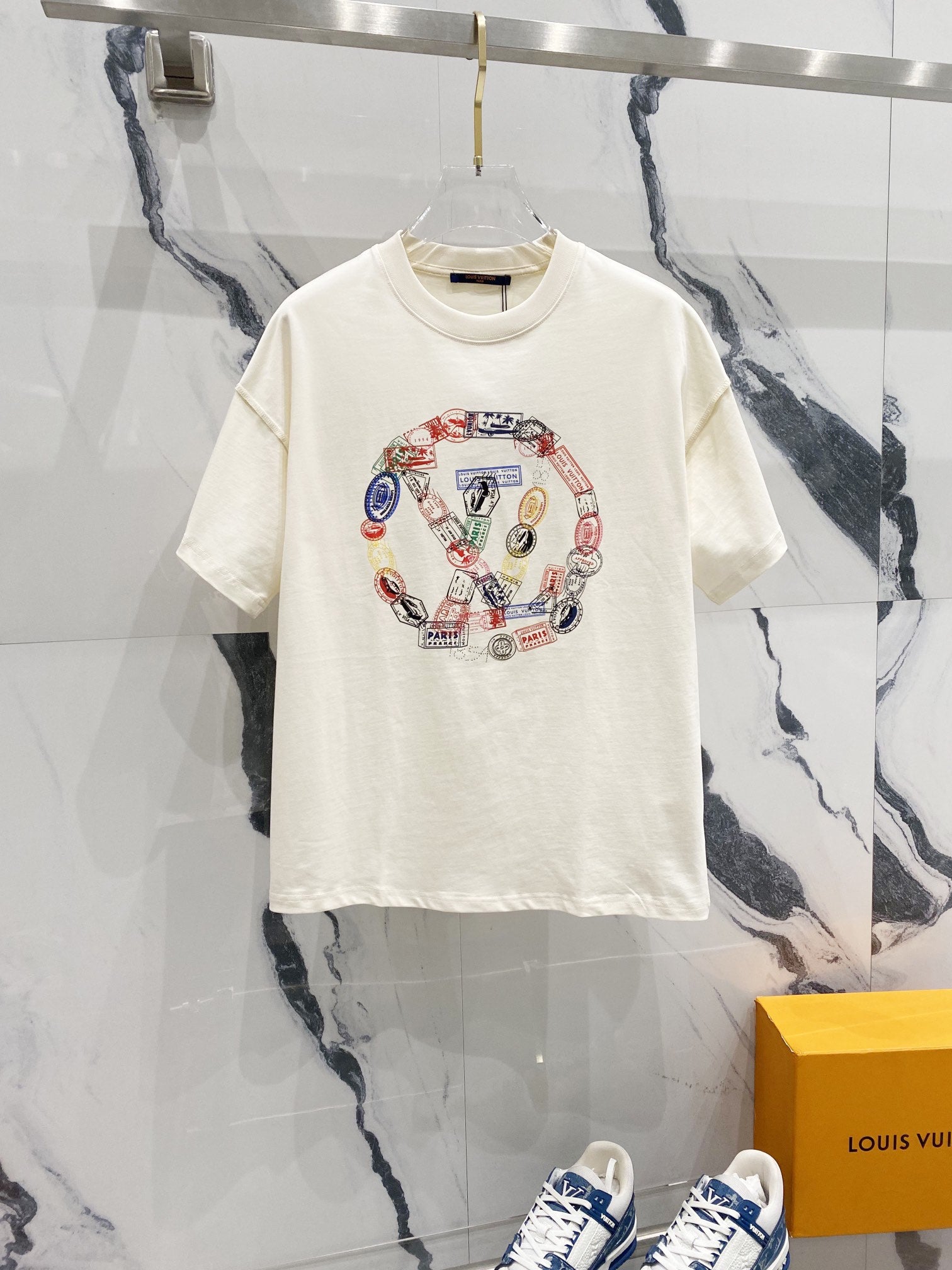 Louis Vuitton LV Stamps T-Shirt – Milk / Off-White – Hollo Shoe