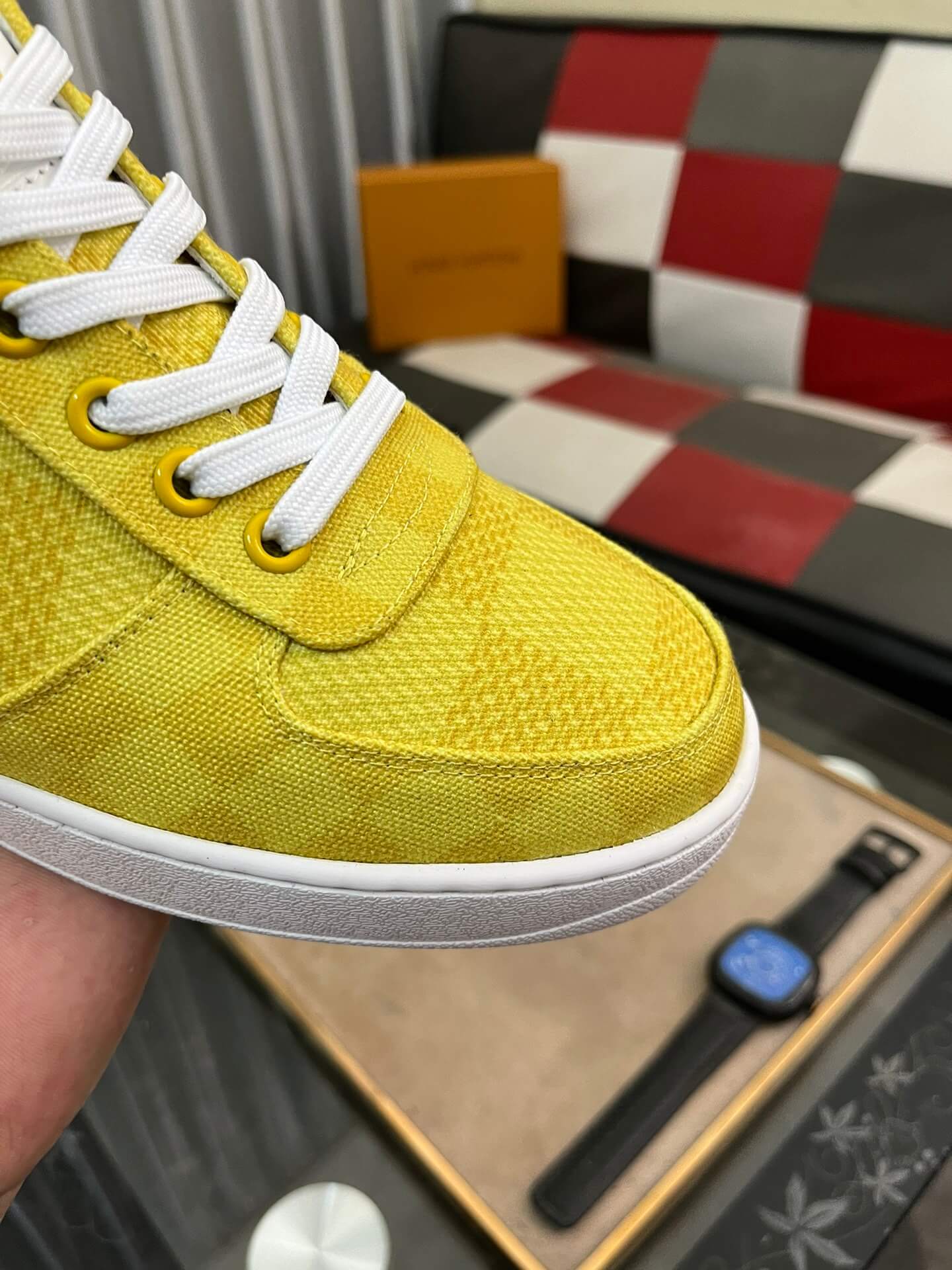 Louis Vuitton Troca Sneaker – Yellow Damier Denim & White