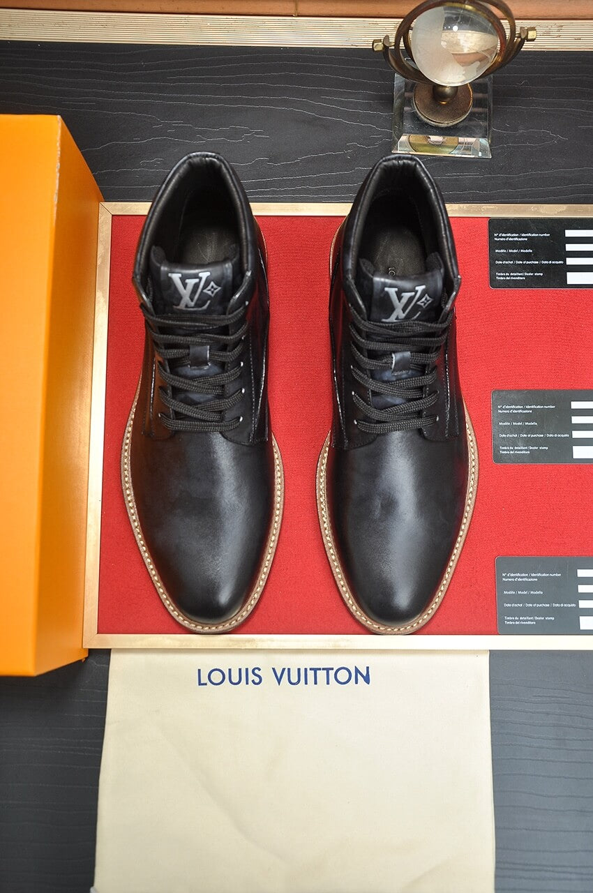 Louis Vuitton Vendome Flex Derby Boot – Black Grained Calf Leather