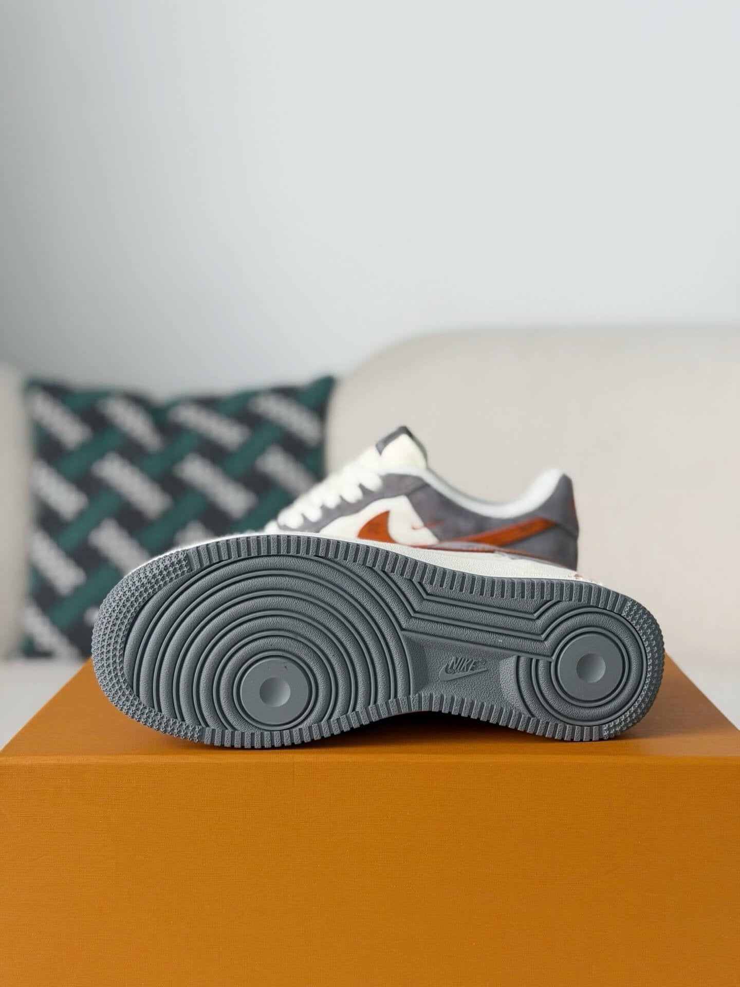 Louis Vuitton x Nike Air Force 1 Low – Grey, White & Monogram Orange