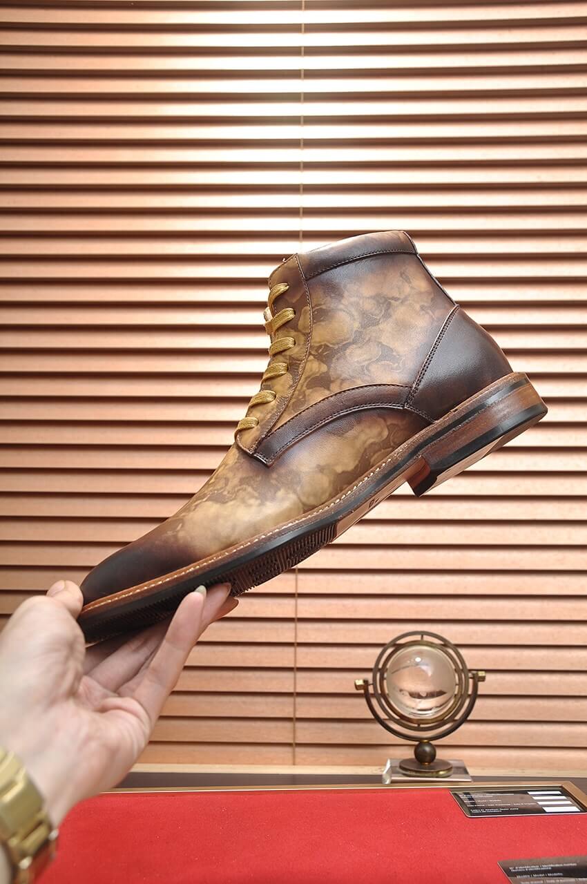 Louis Vuitton Vendome Flex Derby Boot – Camouflage Patina Calf Leather