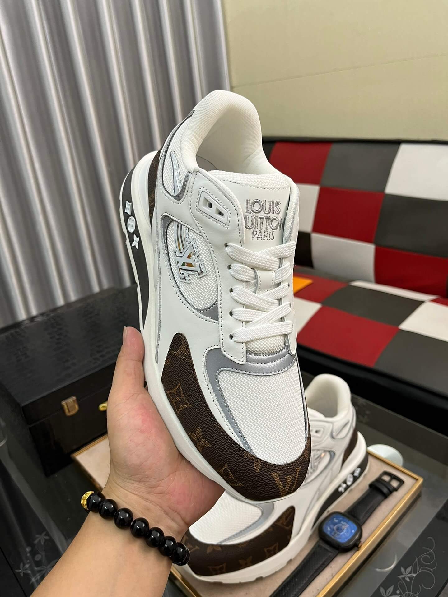 Louis Vuitton LV Drop 300 Sneaker – White Mesh & Monogram Canvas