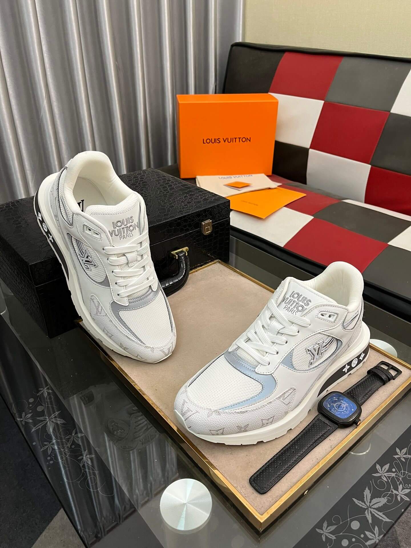 Louis Vuitton LV Drop 300 Sneaker – White & Silver Monogram White Tech