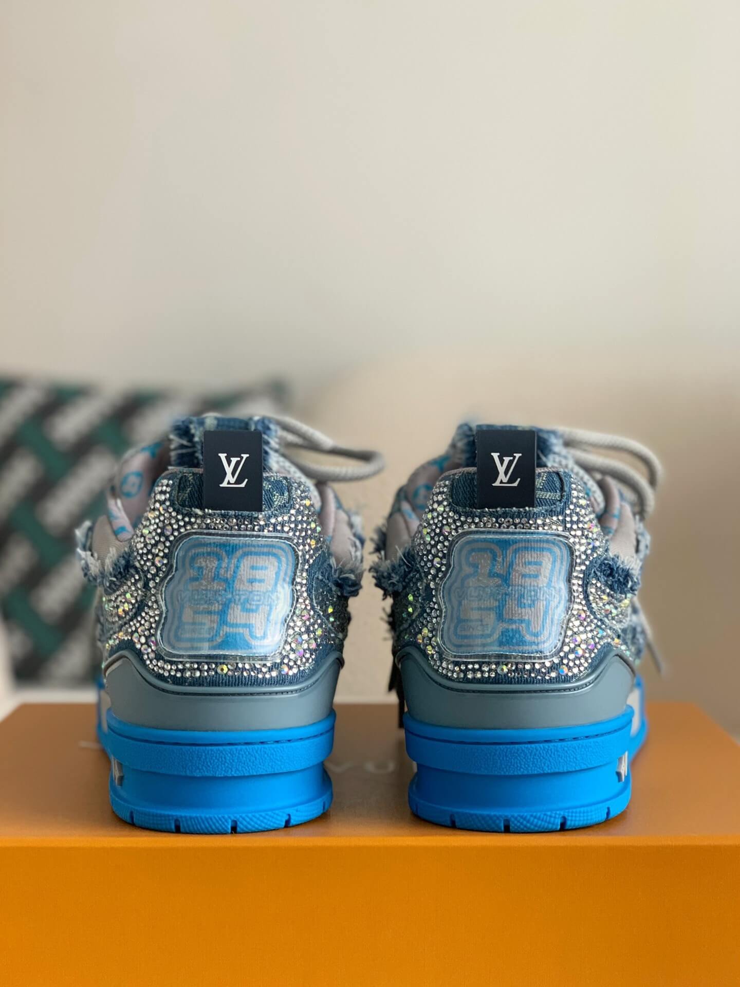 Louis Vuitton LV Skate Sneaker – Blue Monogram Denim with Strass Embellishments