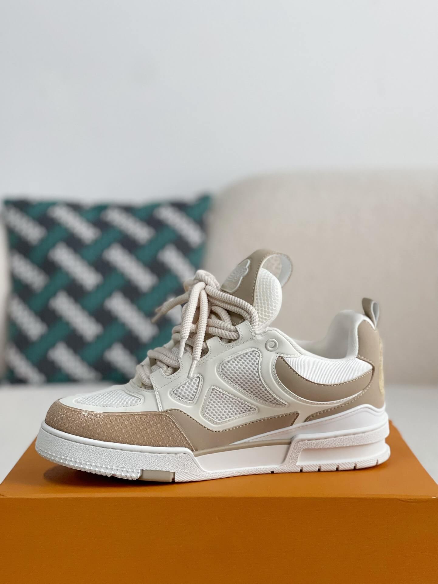Louis Vuitton LV Skate Trainer Beige White Sneaker