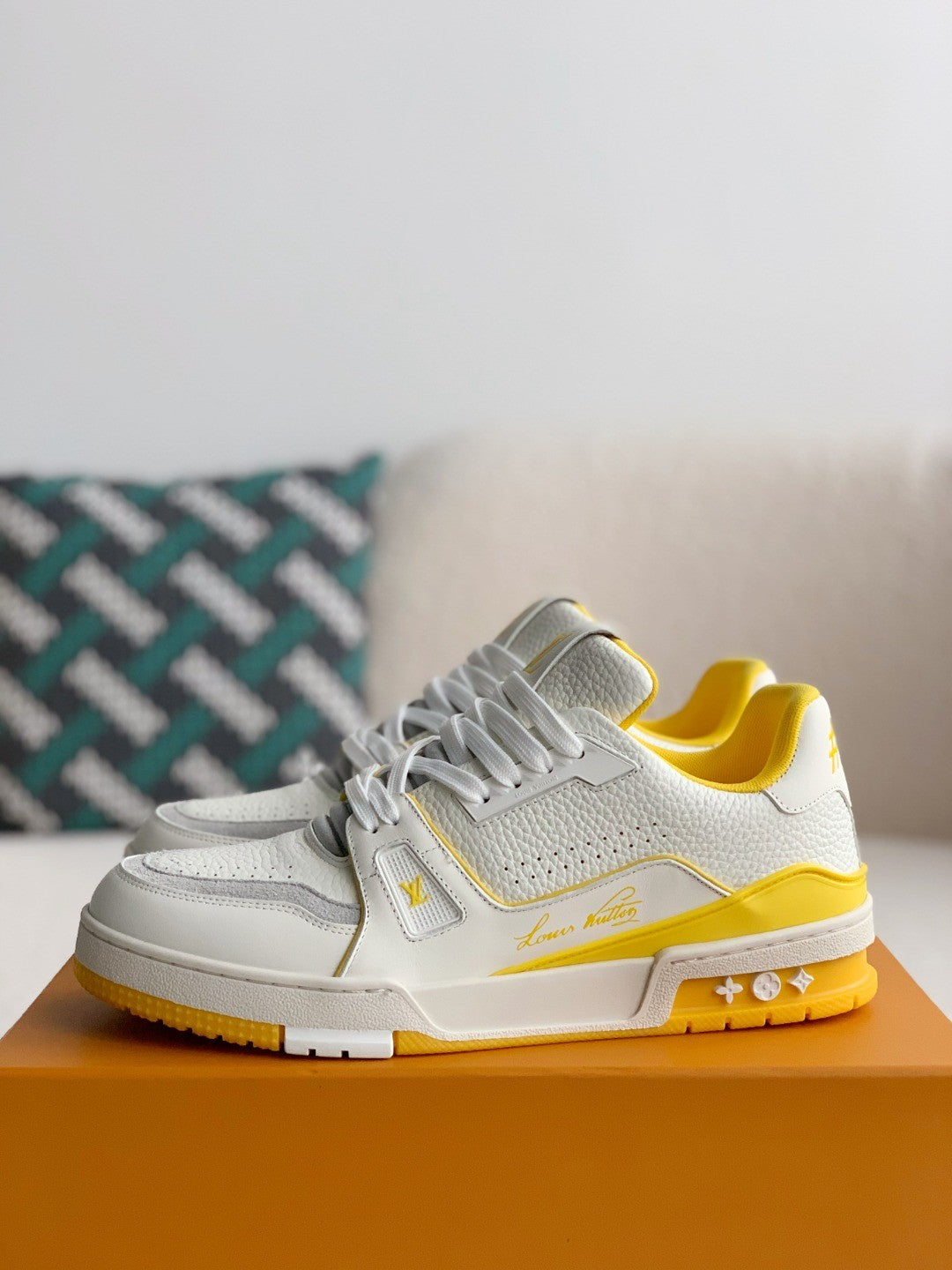 Louis Vuitton LV Trainer – Black & White Grained Calf Leather