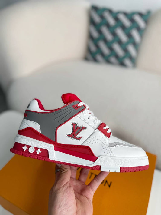 Louis Vuitton LV Trainer #54 White Red Gray Padded Sneaker