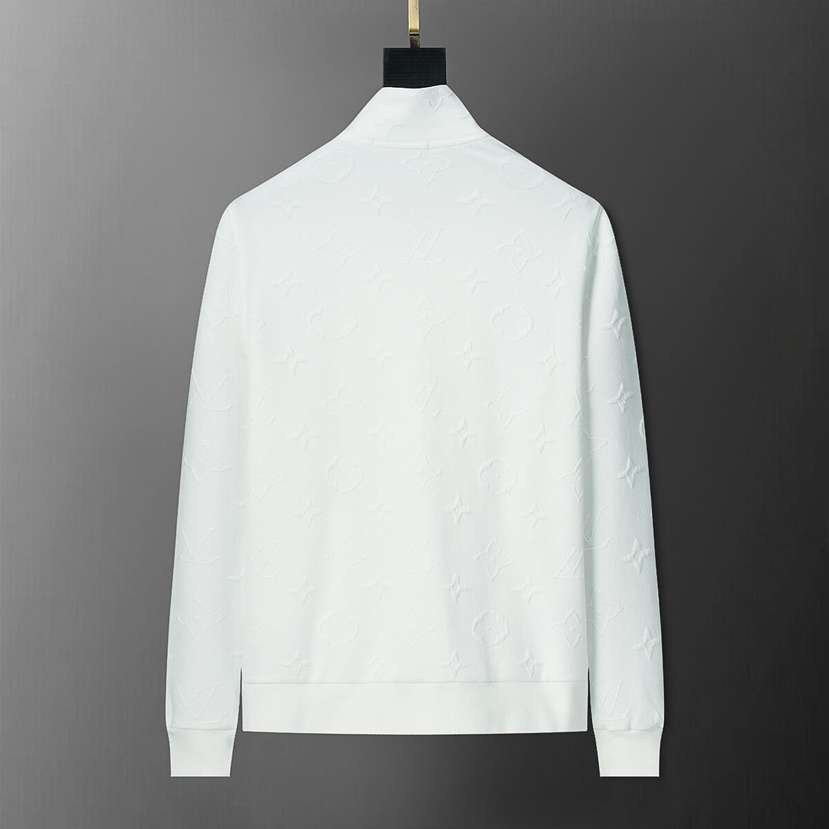 Louis Vuitton Monogram Embossed Cotton Tracksuit White Zip-Up Jacket and Jogger Pants Set