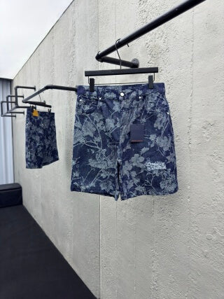 Louis Vuitton Monogram Foliage Jacquard Denim Shorts 'Indigo