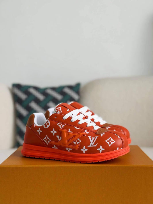 Orange L V Monogram ButterSoft Sneakers