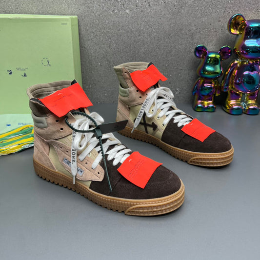 Off-White Off-Court 3.0 Suede Canvas Beige Dark High-Top Sneaker