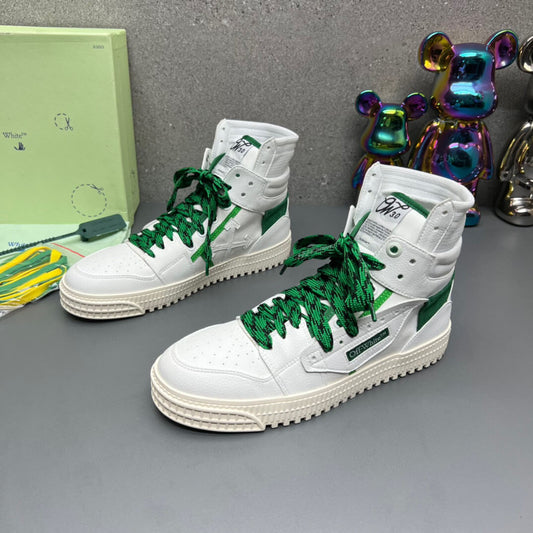 Off-White 3.0 Off Court White Green High-Top Sneakers