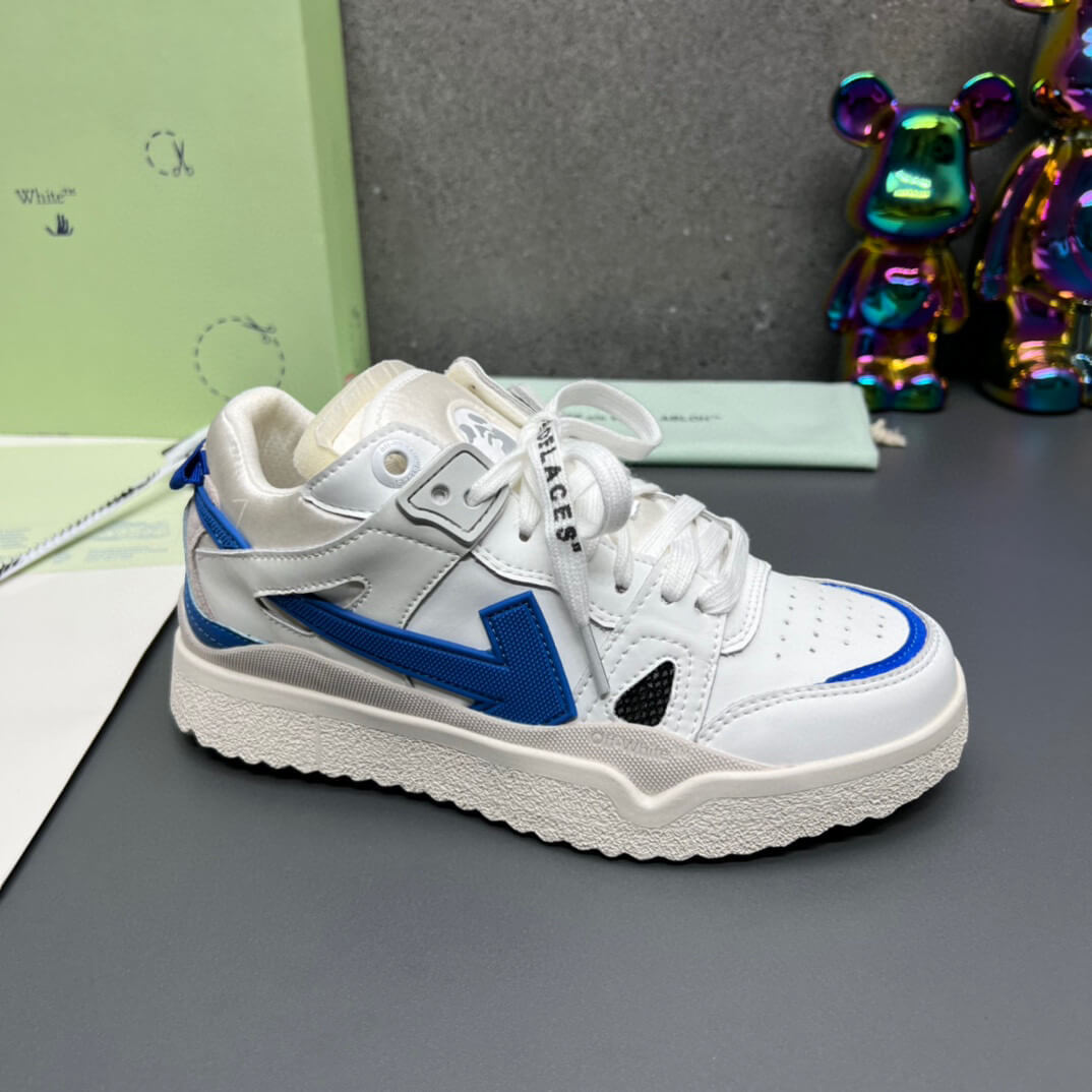 Off-White 'White Blue' Sponge Mid-Top Sneaker – HolloShoe
