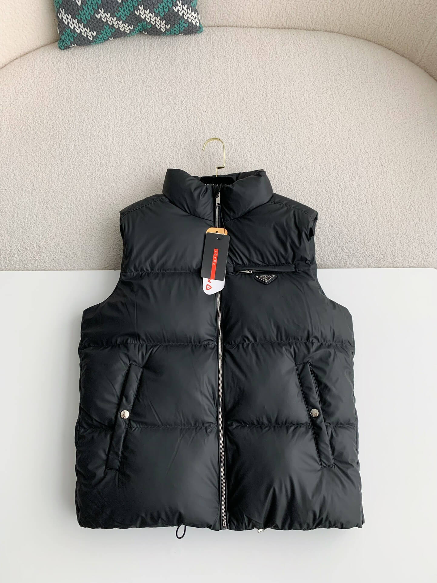 Prada Goose Black Down Vest Hollo Shoe