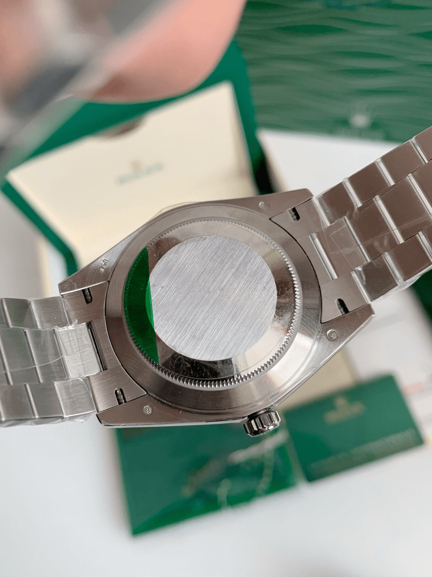 Rolex Day-Date 40 Ref. 228206 – 950 Platinum, Ice Blue Diagonal Motif Dial