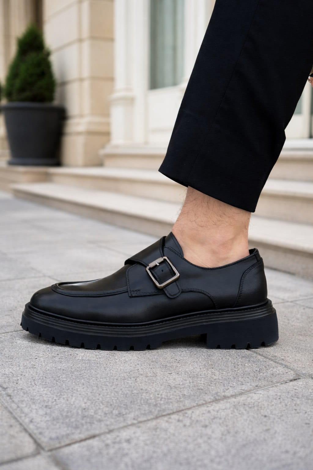 Chamonix Monk Strap — Midnight Black | HolloShoe