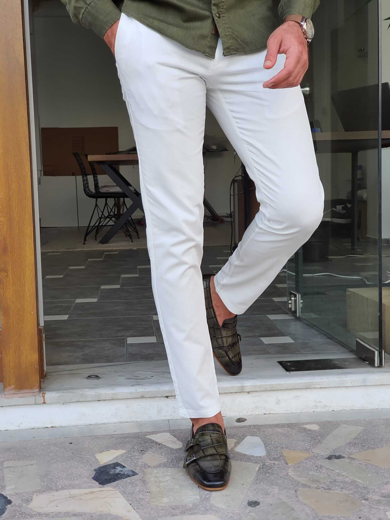 white dress pants brown shoes White Dress Shirt with Dark Brown Trousers and Brown Oxford Shoes