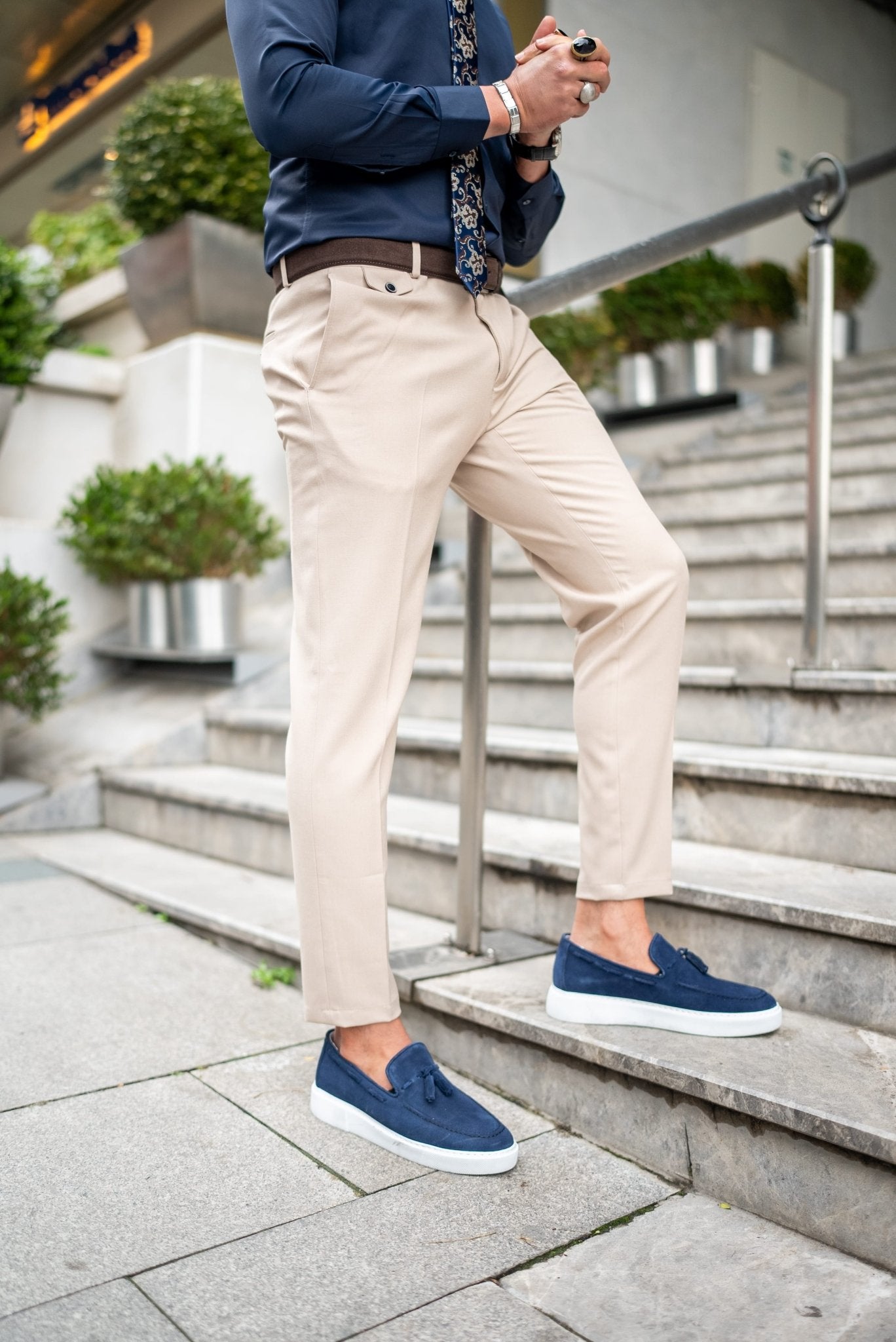 men's beige dress pants Men's Wide Leg Trousers: High-waisted Beige Dress Pants