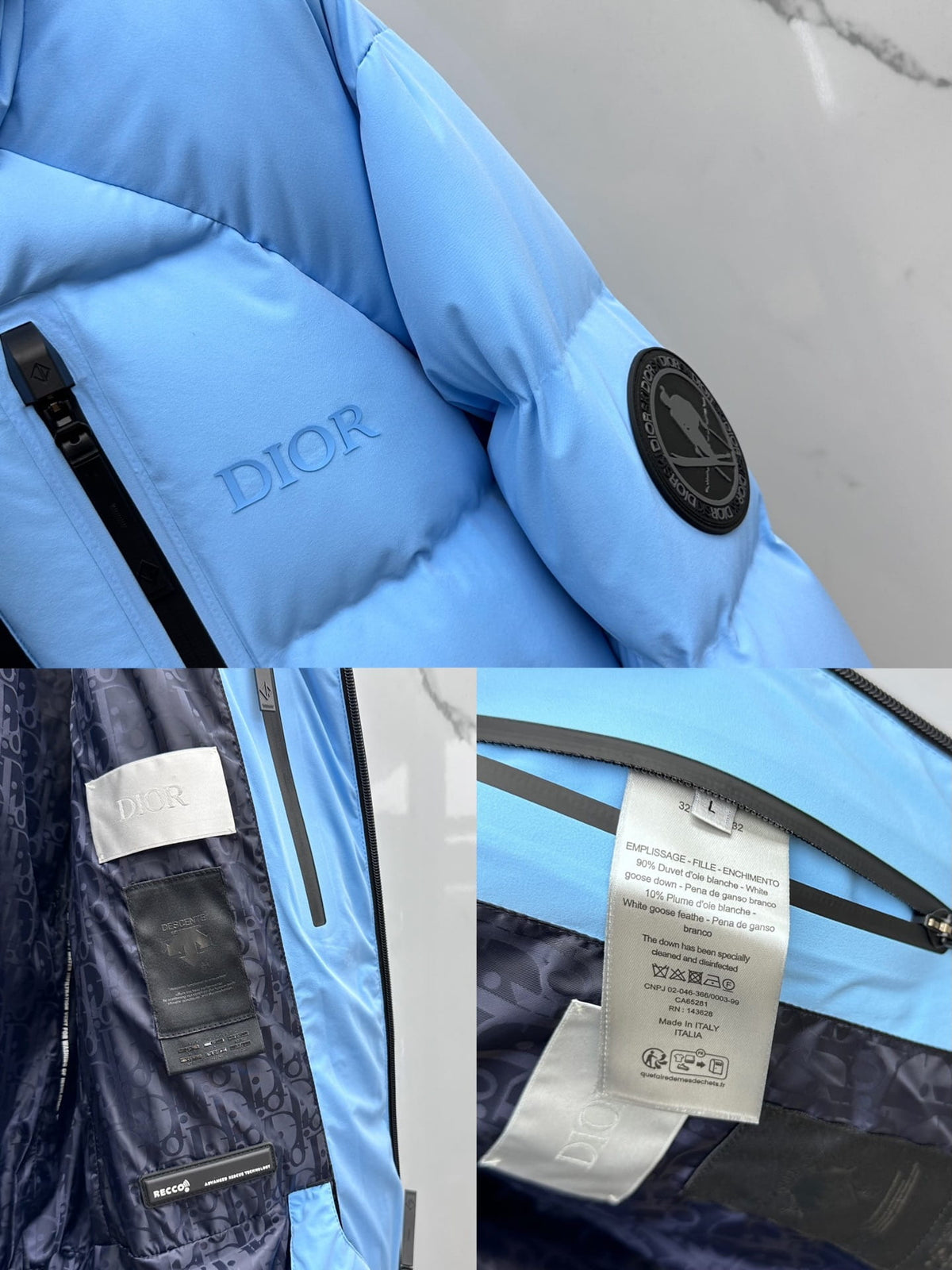 Dior Men's Mizusawa Sky Blue Down Puffer Jacket - Ski Capsule Coat