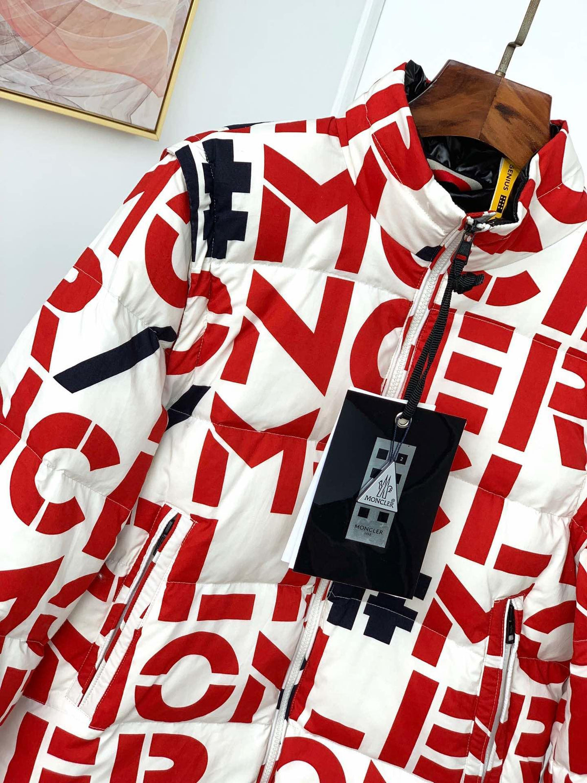 Moncler Genius Jehan Printed White Convertible 2-in-1 Down Jacket