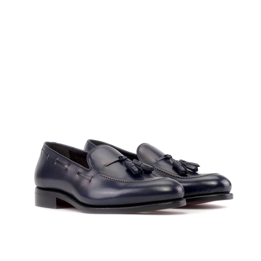 Bespoke Navy Blue Tassel Loafers