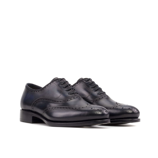 Bespoke Navy Blue Full Brogue Oxford Shoes