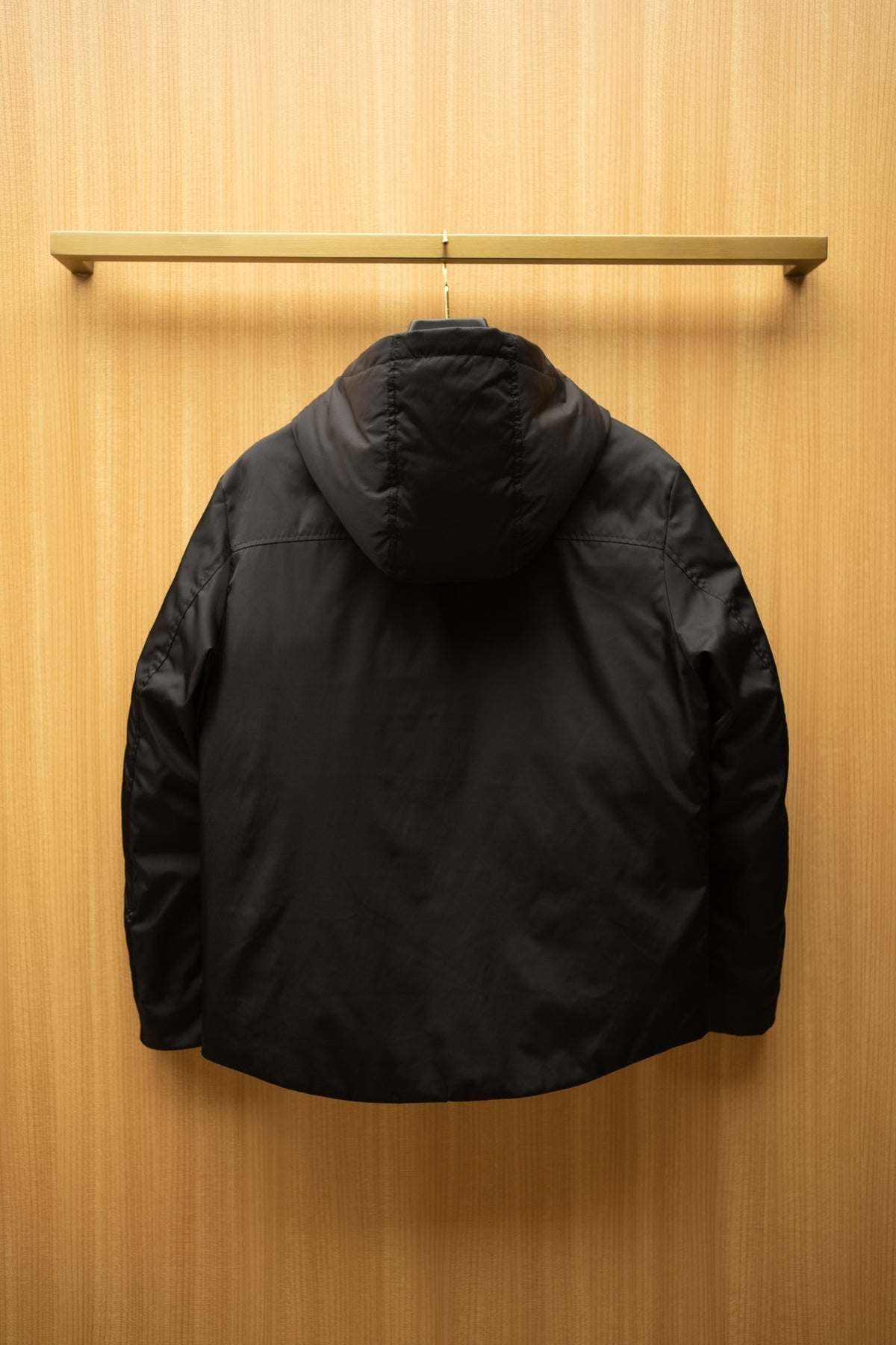 Prada Linea Rossa Black Technical Hooded Ski Down Jacket