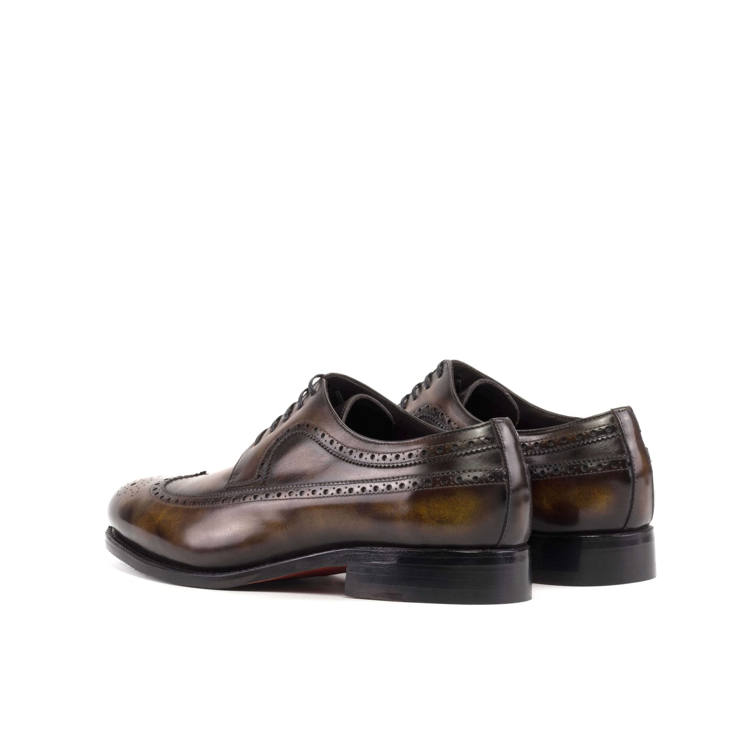 Men's Bespoke Tobacco Patina Longwing Blucher Oxfords