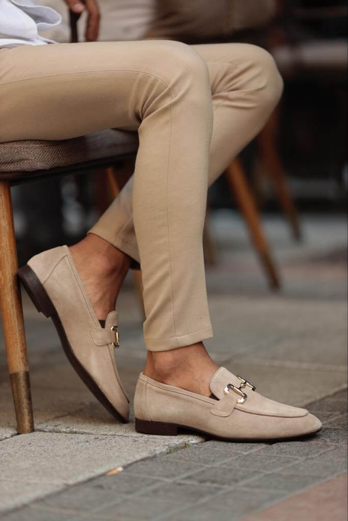 Stylish Beige Suede Bit Loafers 41 Stylish Beige Suede Bit Loafers 41