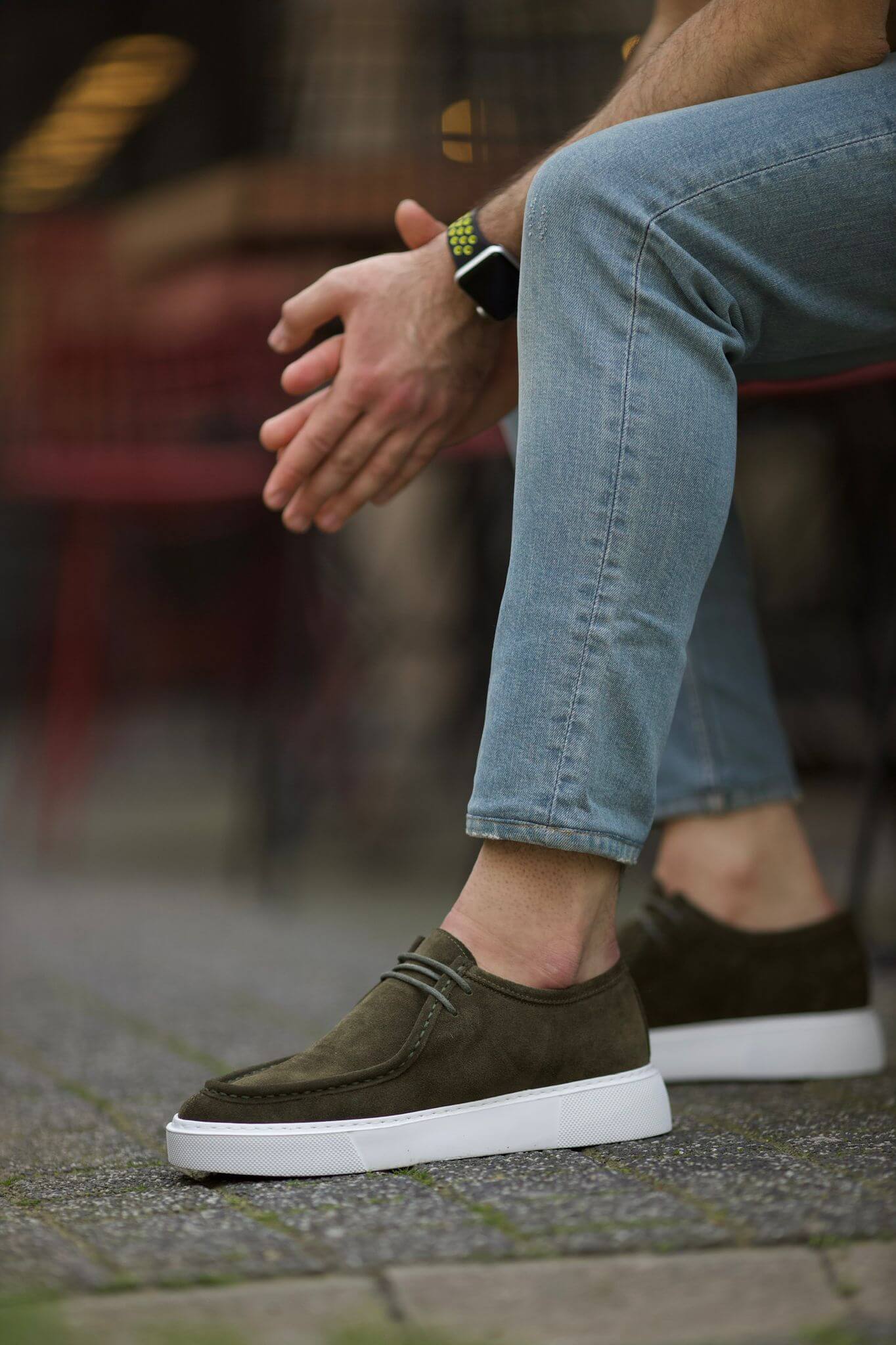 A Khaki Casual Detailed Lace Up on display.