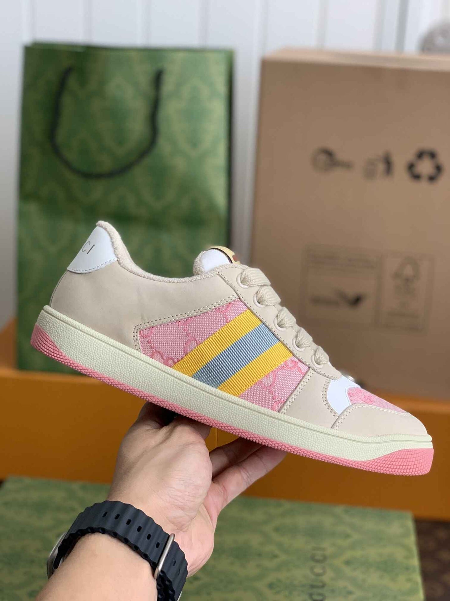 Gucci Screener GG Pink Women's Sneakers